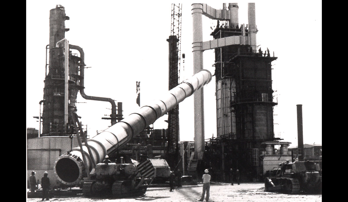 Traslado de Tuberías en la década del 50.